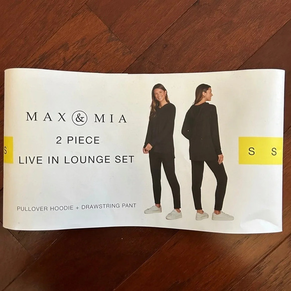 Max & Mia Women's 2 Piece Live In Lounge Set Pullover Hoodie Small Black - Picture 7 of 9